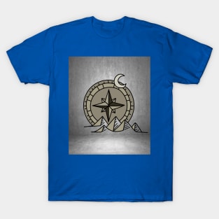 Old Retro Compass Signpost Viking T-Shirt